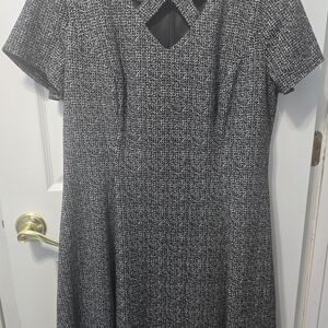 Alyx Black and White Textured Midi Dress